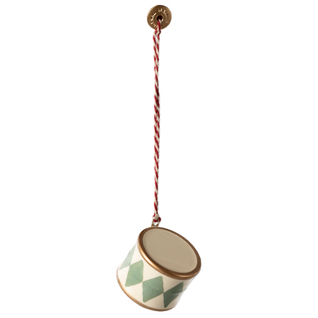 Metal Ornament, Small Drum - Mint - HoneyBug 