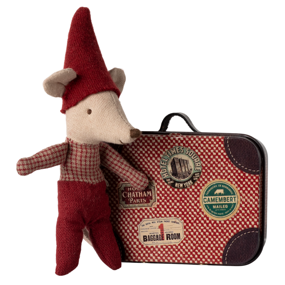 Christmas mouse, Baby in suitcase - HoneyBug 