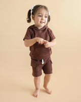 Terry Cargo Shorts Set | Chocolate - HoneyBug 