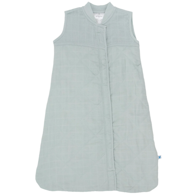 Cotton Muslin Quilted Sleep Bag - Sea Salt - HoneyBug 