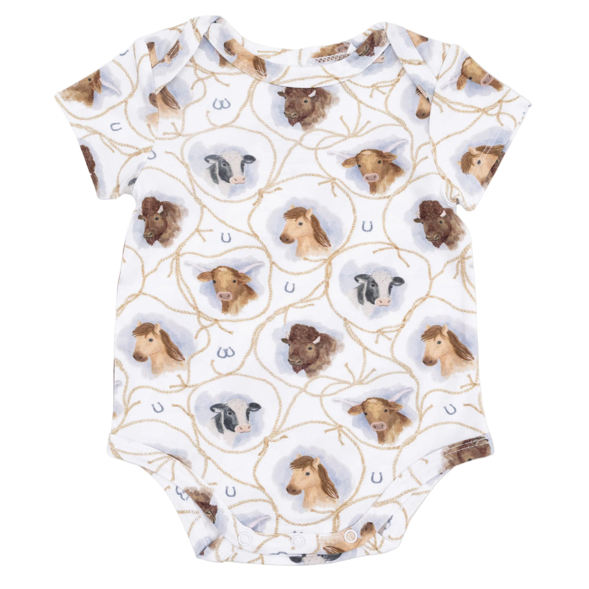 Farm Animals Rope Cameos Uni - Short Sleeve Bodysuit