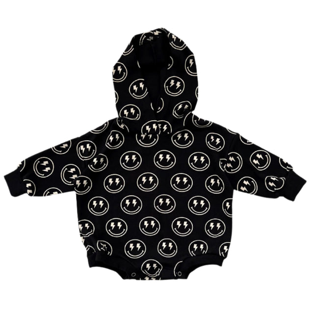 Hooded Bubble Romper  | Electric Smiley - HoneyBug 