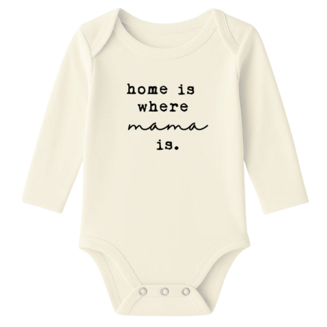 Home is Where Mama is Organic Baby Bodysuit Long Sleeve - HoneyBug 