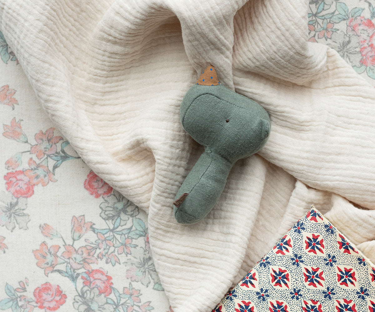 Lullaby Friends Rattle - Rhino - Pine - HoneyBug 