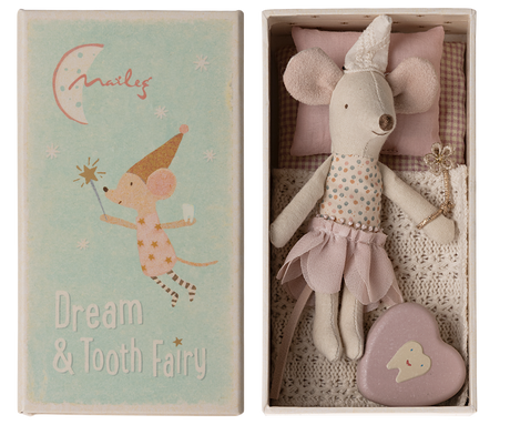 Tooth Fairy Mouse, Little Sister in Match Box - HoneyBug 