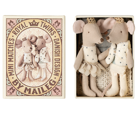 Royal twin mice, Little sister and brother in matchbox - HoneyBug 