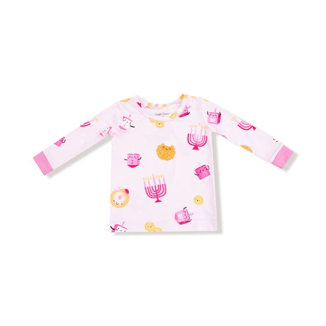 Hanukkah - Pink - Long Sleeve Loungewear Set - HoneyBug 