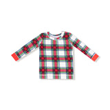 Long Sleeve Loungewear Set - Holiday Plaid - HoneyBug 