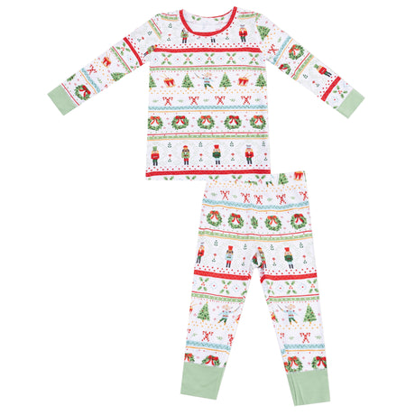 Long Sleeve Loungewear Set - Nutcracker Fair Isle - HoneyBug 