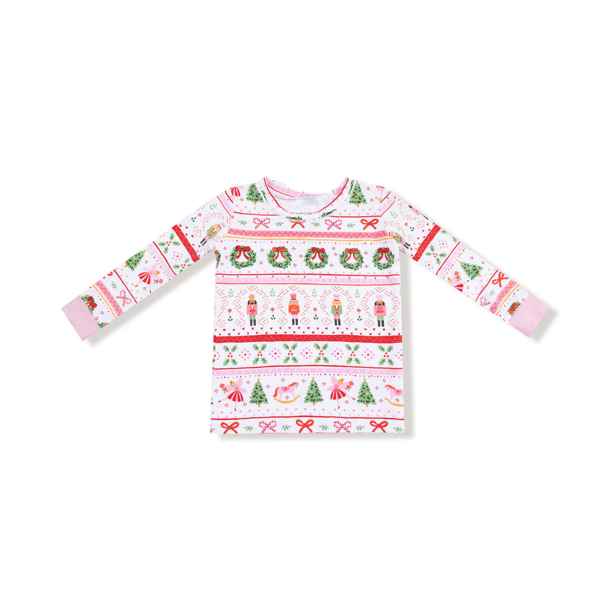 Long Sleeve Loungewear Set - Sugar Plum Fairy - Nutcracker Fair Isle - Pink - HoneyBug 