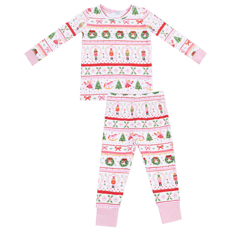 Long Sleeve Loungewear Set - Sugar Plum Fairy - Nutcracker Fair Isle - Pink - HoneyBug 