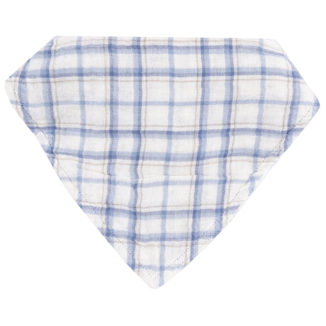 Bandana Bib - Blue Plaid - HoneyBug 