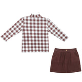 Organic Tee and Corduroy Skirt Set - Plum - HoneyBug 