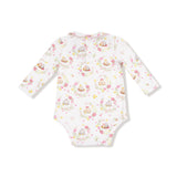 Peter Pan Collar Bodysuit - Floral Owl Families - HoneyBug 