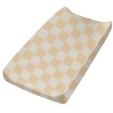Butter Yellow Checkered Changing Pad Cover