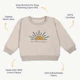 Organic Fleece Sweatshirt - My Little Sunshine - HoneyBug 
