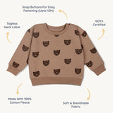 Organic Fleece Sweatshirt - Wild Bear - HoneyBug 
