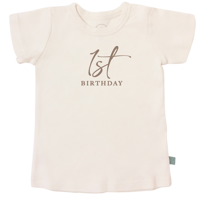 graphic tee | 1st birthday milestone taupe - HoneyBug 