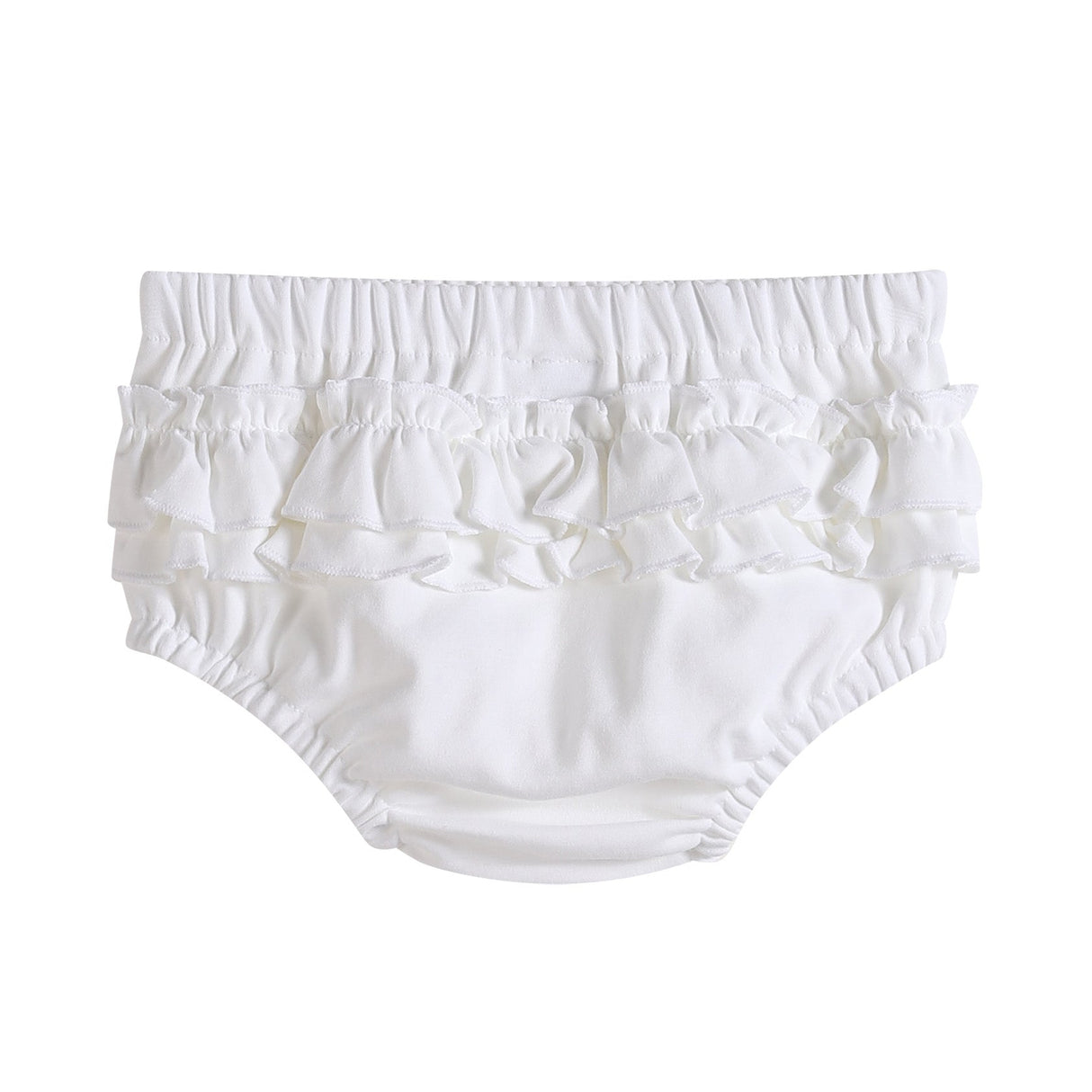 2 pc Set Light Blue and White Ruffle Knit Cotton Bloomers