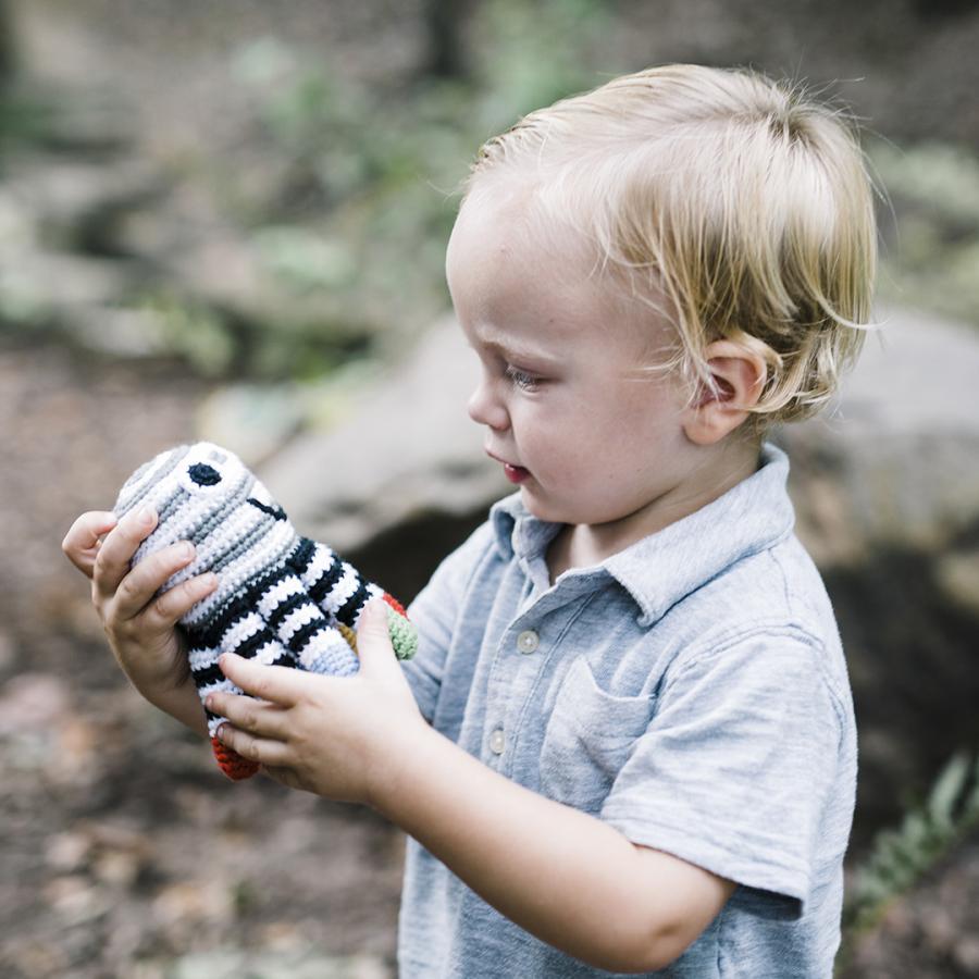 Octopus Rattle Black and White - HoneyBug 