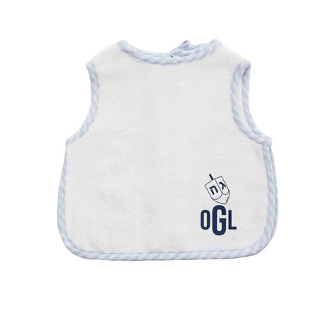 Hanukkah Apron Bib pale blue gingham - HoneyBug 