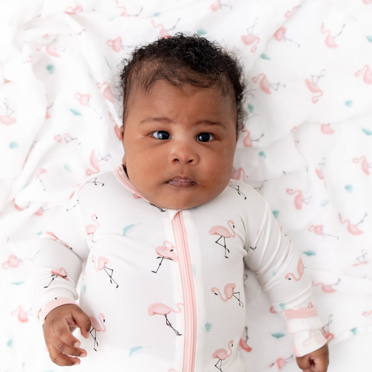 Flamingo Zippered Footie - HoneyBug 