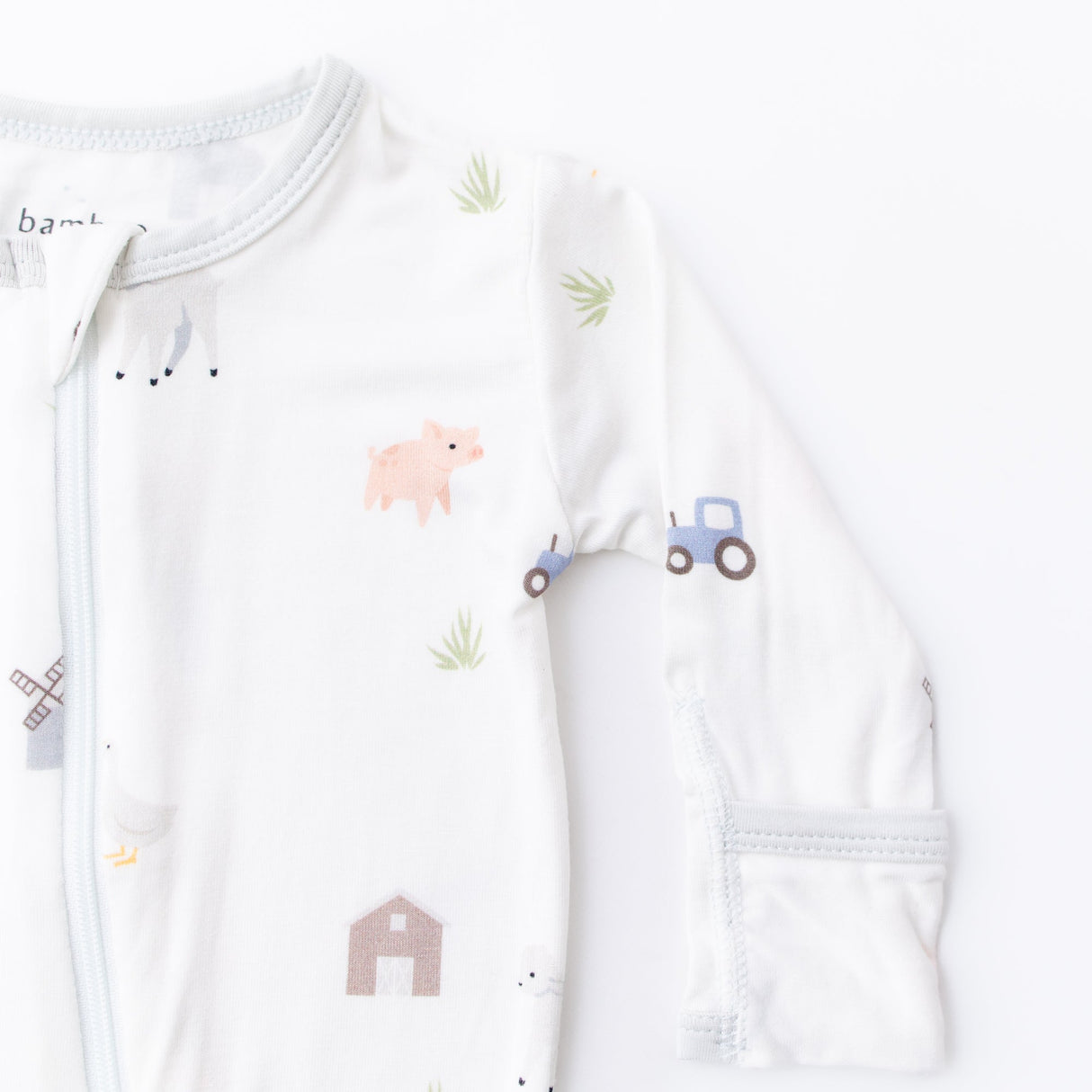 Farm Animals Zippered Footie - HoneyBug 