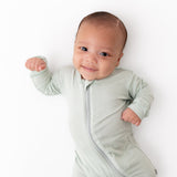Sage Zippered Footie - HoneyBug 