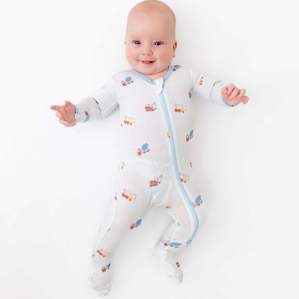 Trucks Zippered Footie - HoneyBug 