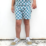 BAMBOO JOGGER SHORTS- Sage Check - HoneyBug 