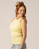 Ribbed Bamboo Racerback Nursing Tank | Butter Yellow - HoneyBug 