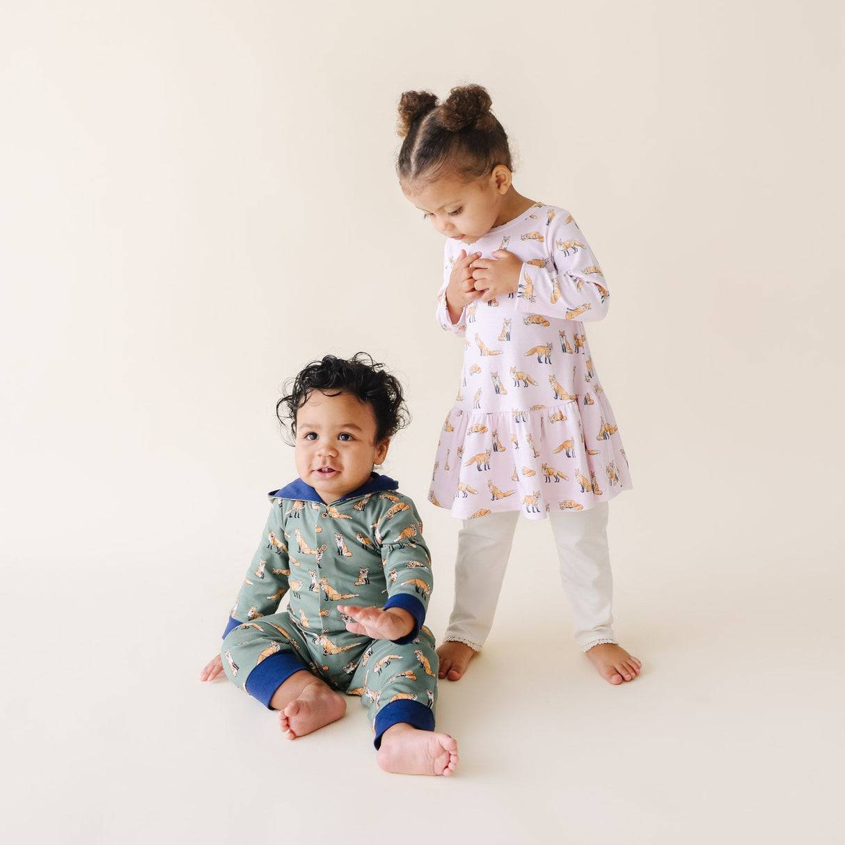 Pink Fox Swing Dress - HoneyBug 