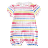 Rainbow Stripe Collared Romper - HoneyBug 