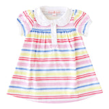 Rainbow Stripe Collared Dress - HoneyBug 