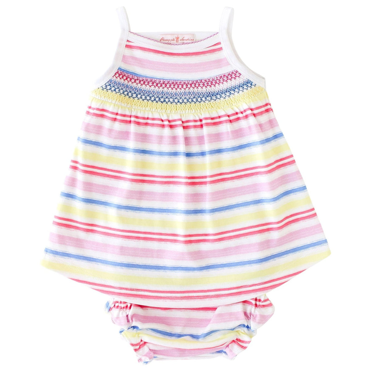 Rainbow Stripe Smocked Tank Dress - HoneyBug 