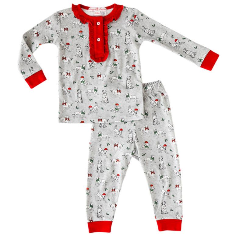Holiday Dalmatian 2-Piece Pajama with Ruffle - HoneyBug 