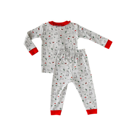 Holiday Dalmatian 2-Piece Pajama with Ruffle - HoneyBug 