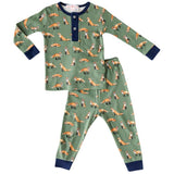 Green Fox 2-Piece Pajama - HoneyBug 