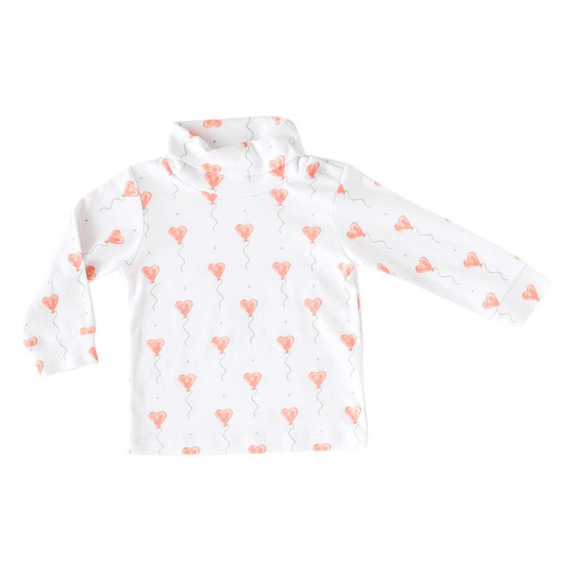 White Heart Balloon Turtleneck - HoneyBug 
