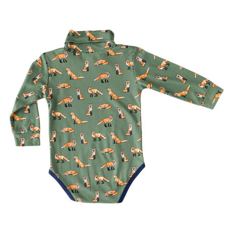 Green Fox Turtleneck Onesie - HoneyBug 