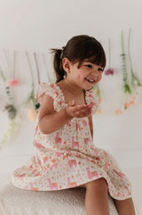 Girl's Drop-Waist Peplum Dress