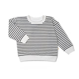 Organic Fleece Sweatshirt - Black Stripes - HoneyBug 