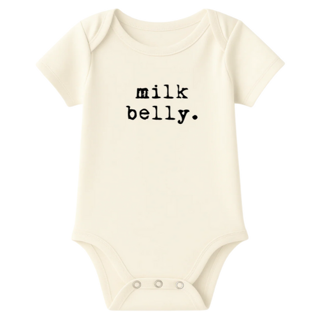 Milk Belly Organic Cotton Baby Bodysuit Short Sleeve - HoneyBug 