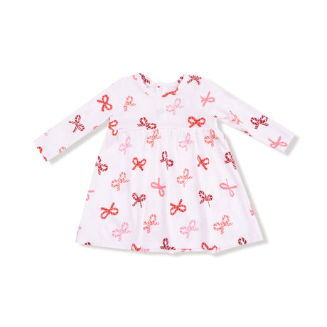 Candy Cane Bows - Simple Dress + Bloomer - HoneyBug 