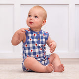 Americana Bamboo Shortie Romper - HoneyBug 