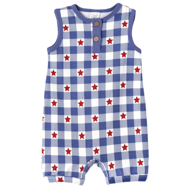 Americana Bamboo Shortie Romper - HoneyBug 