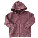 ZIP HOODIE- Oxblood Snow Wash - HoneyBug 