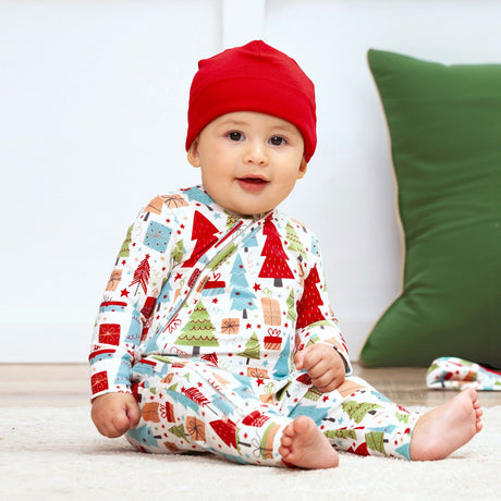 Christmas Merry Baby Bamboo Zipper Romper - Family Matching - HoneyBug 