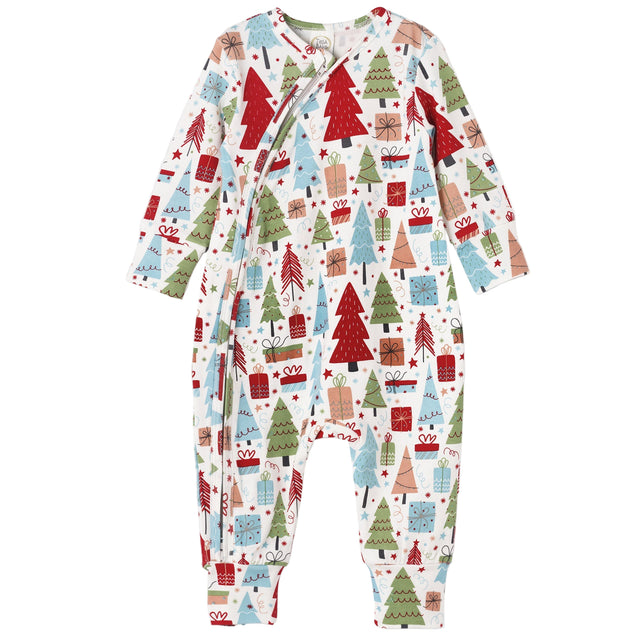 Christmas Merry Baby Bamboo Zipper Romper - Family Matching - HoneyBug 