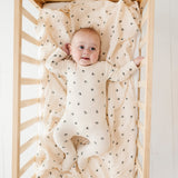 Cotton Muslin Swaddle Blanket - Blue Cherry - HoneyBug 